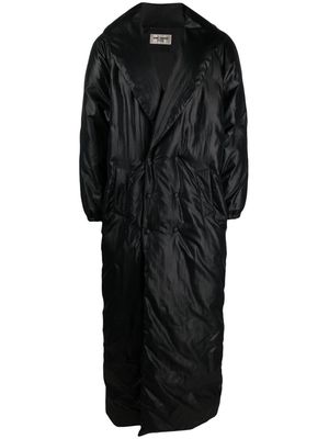 Saint Laurent buttoned long puffer coat - Black