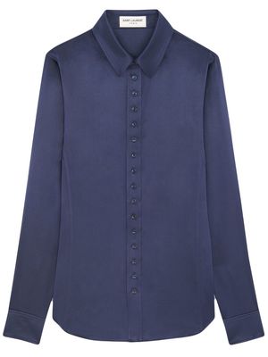 Saint Laurent buttoned-up silk shirt - Blue