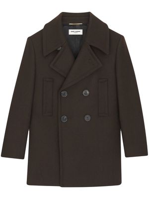 Saint Laurent Caban double-breasted coat - Brown