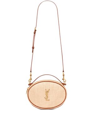 Saint Laurent Camera logo-plaque crossbody bag - Neutrals