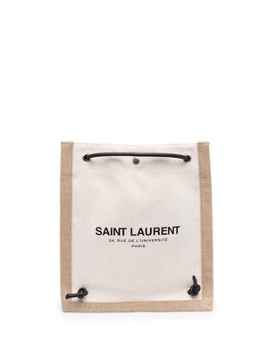 Saint Laurent canvas drawstring backpack - Neutrals