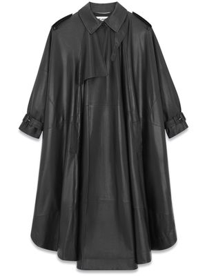 Saint Laurent cape leather coat - Black