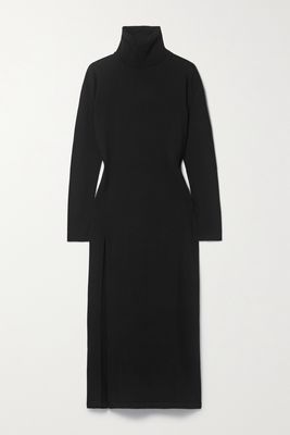 SAINT LAURENT - Cashmere Turtleneck Midi Dress - Black