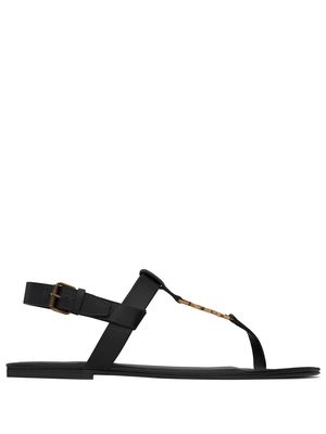 Saint Laurent Cassandre buckle-fastening sandals - Black