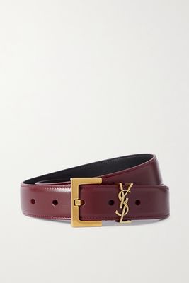 SAINT LAURENT - Cassandre Leather Belt - Red