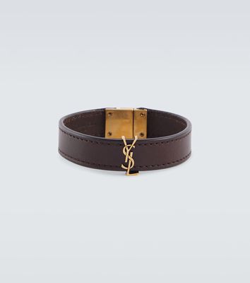 Saint Laurent Cassandre leather bracelet