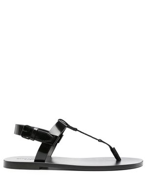 Saint Laurent Cassandre leather sandals - Black