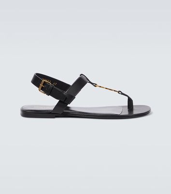 Saint Laurent Cassandre leather thong sandals