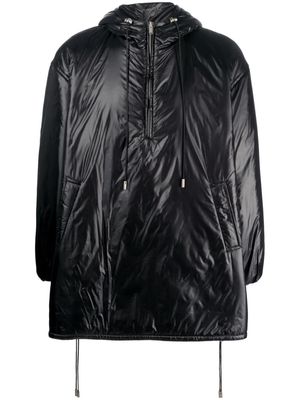Saint Laurent Cassandre logo-embossed hooded raincoat - Black