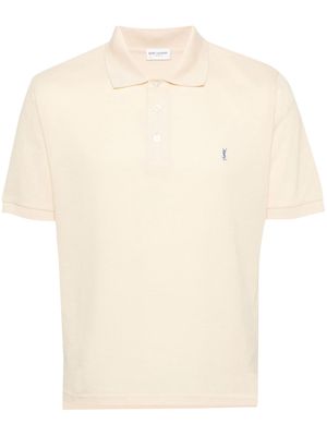 Saint Laurent Cassandre-logo piqué polo shirt - Yellow