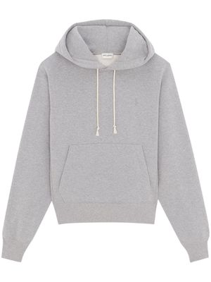 Saint Laurent Cassandre organic cotton hoodie - Grey