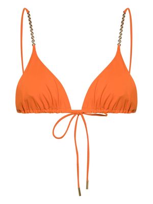 Saint Laurent chain-link triangle-cup bikini top - Orange