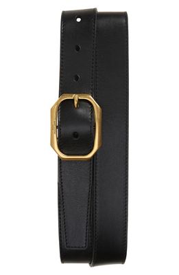 Saint Laurent Cinture Leather Belt in Nero