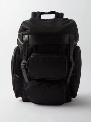 Saint Laurent - City Leather-trim Multi-pocket Backpack - Mens - Black