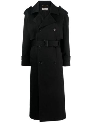 Saint Laurent Classic cotton trench coat - Black