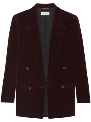 Saint Laurent cotton double-breasted blazer - Red
