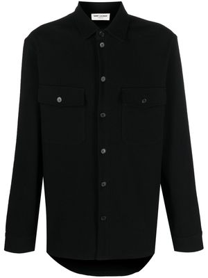 Saint Laurent cotton long-sleeve shirt - Black