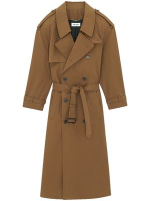 Saint Laurent cotton trench coat - Brown