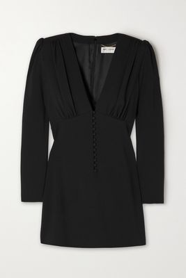 SAINT LAURENT - Crepe Mini Dress - Black