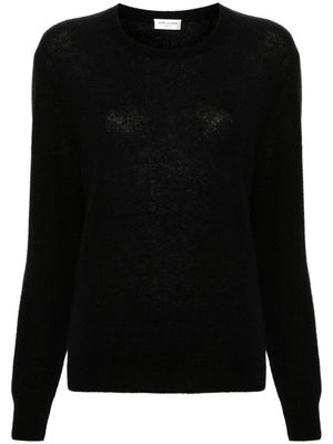 Saint Laurent crew-neck cashmere-blend jumper - Black