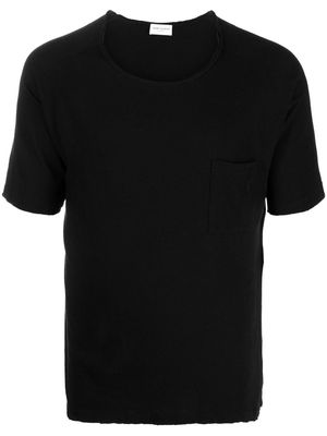 Saint Laurent crew neck cotton-linen T-shirt - Black