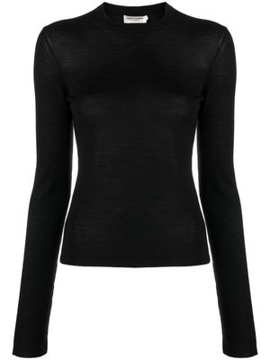 Saint Laurent crew-neck fine-knit jumper - Black