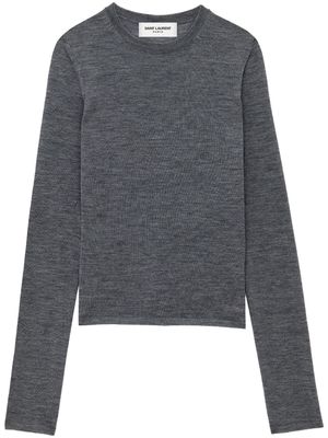 Saint Laurent crew-neck fine-knit jumper - Grey