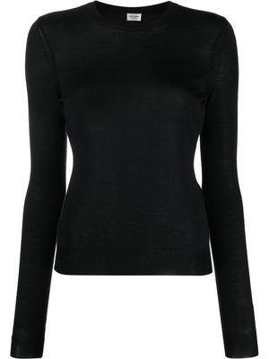 Saint Laurent crew-neck fine-knit top - Black