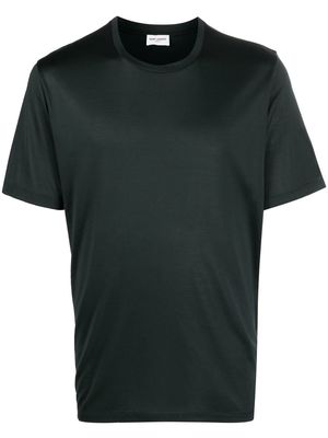 Saint Laurent crew-neck silk T-shirt - Green