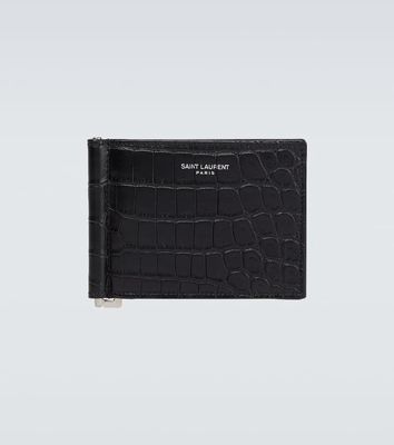 Saint Laurent Croc-effect leather wallet