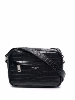 Saint Laurent crocodile-effect leather shoulder bag - Black