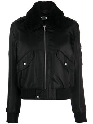 Saint Laurent cropped bomber jacket - Black