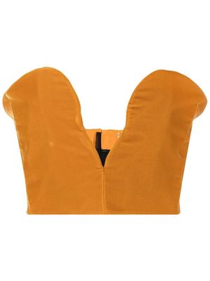 Saint Laurent cropped bustier top - Orange