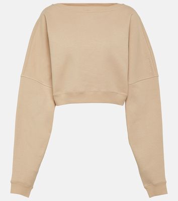 Saint Laurent Cropped cotton fleece sweatshirt
