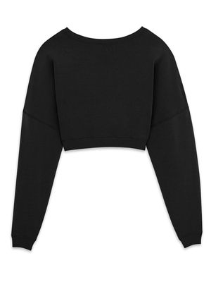Saint Laurent cropped cotton sweatshirt - Black