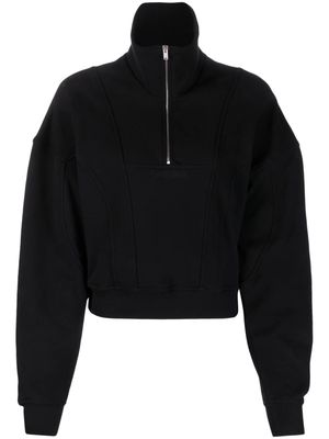 Saint Laurent cropped panelled sweatshirt - Black