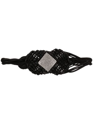 Saint Laurent crystal braided and tied belt - 1067 BLACK