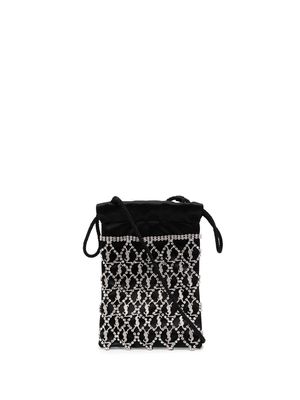 Saint Laurent crystal-embellished drawstring mini bag - Black