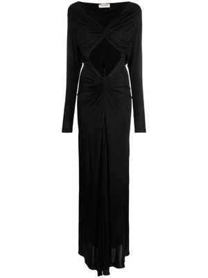 Saint Laurent cut-out long-sleeved dress - Black