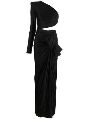 Saint Laurent cut-out one-shoulder long dress - Black