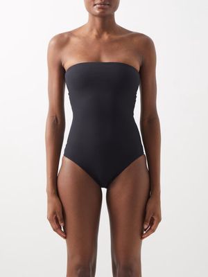 Saint Laurent - Cutout-back Strapless Swimsuit - Womens - Black