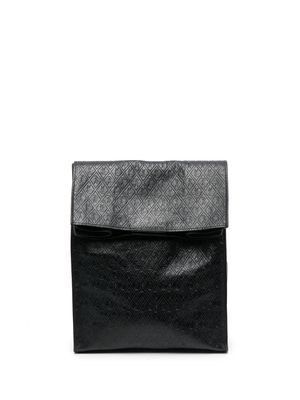 Saint Laurent Deli monogram-debossed clutch bag - Black