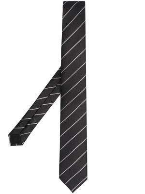 Saint Laurent diagonal stripe-print tie - Black
