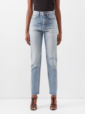 Saint Laurent - Distressed Skinny Jeans - Womens - Denim
