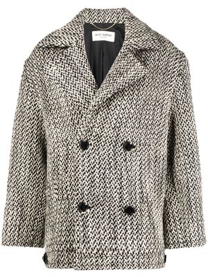 Saint Laurent double-breasted coat - Neutrals