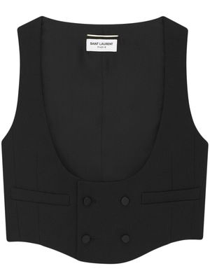 Saint Laurent double-breasted cropped waistcoat - Black