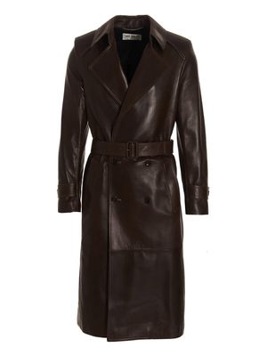 Saint Laurent Double-breasted Leather Trench Coat