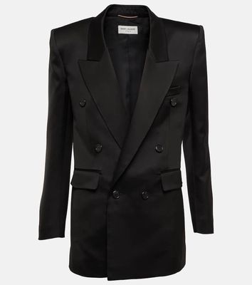 Saint Laurent Double-breasted silk tuxedo blazer