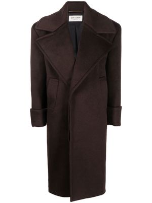 Saint Laurent double-breasted tailored coat - Brown