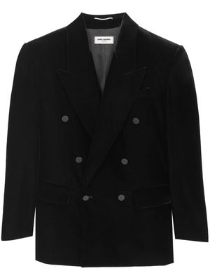 Saint Laurent double-breasted velvet blazer - Black
